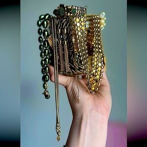 4 LB CURATED Jewelry Bundle lot\ gold silver pearls rhinestones gemstones